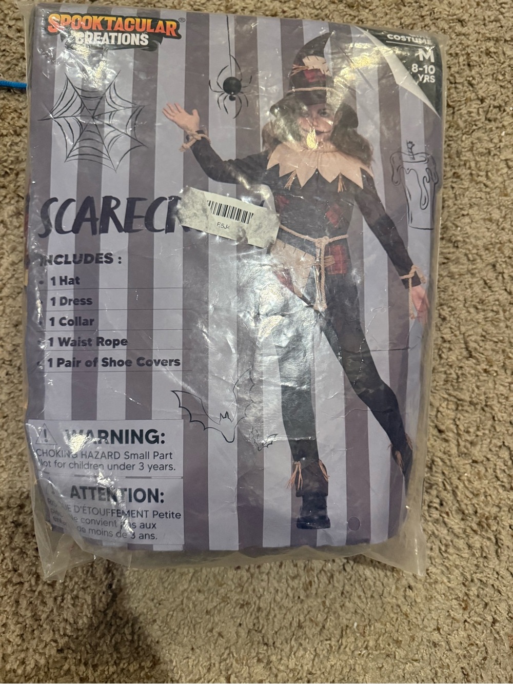 Girls'  Scarecrow Costume - M (8-10 yrs) new spooktacular creations